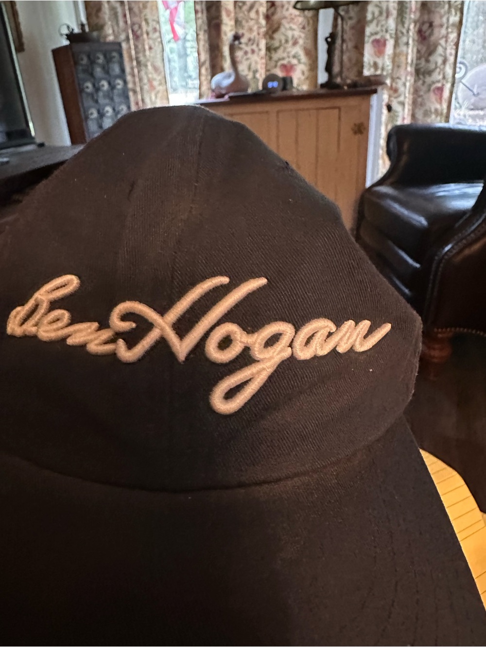 Hogan Black Cap with Cream Embroidered Logo